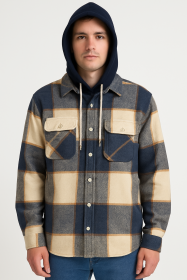CAMPERA HOMBRE PAÑO CON CAPUCHA