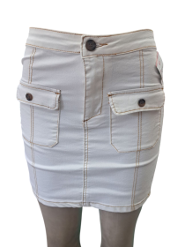 Pollera Dama Jeans blanca.